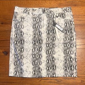 d. jeans Black and White Snake Print Pencil Skirt